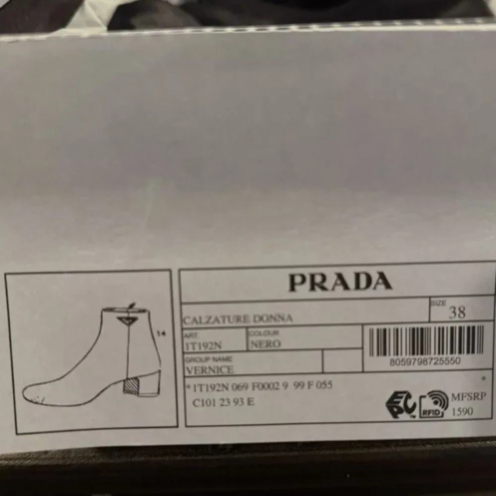 Prada Patent Leather Booties Size 38 - Picture 5 of 5
